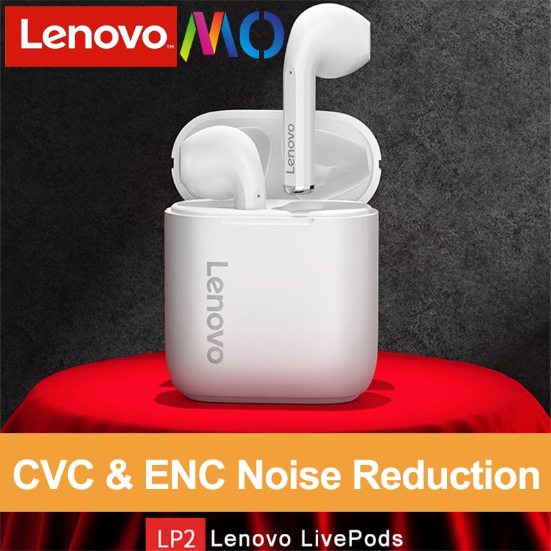 Original Lenovo LP2 LP1 AKTUALISIERT TWS Drahtlose Kopfhörer Bluetooth 5,0 Dual Stereo Bass Touch Control IPX5 Leben Wasserdicht mit MIC